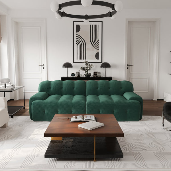 English Elm Bubble Sectional Sofa - Modern 3D-Knitted Loveseat For 2-3, Breathable Comfort & Stylish Design B341S00004