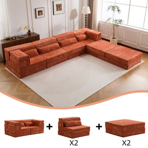 English Elm Compression Mahjong Sofa: Versatile No Assembly Modular Floor Sofa Bed For Cozy Living Spaces W3723S00038