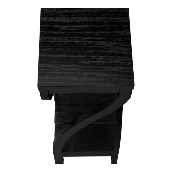English Elm Accent 3-Tier Square Side Table with Twisted Legs for Living Room, Bedroom or Plant Stand, Laminate Black 37 L x 16 W x 4 H B2710P219026