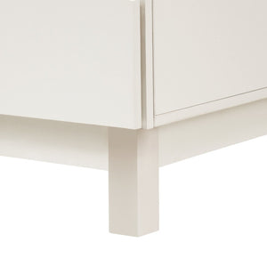 English Elm 60" Wave Front Six Drawer Dresser Sculptural Engineered Wood Media Console for Bedroom Ivory N739S0000011W