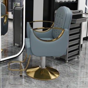 English Elm Hydraulic Salon Chair with Foot Pump Swivel Base Pu Leather Seat for Barber Tattoo Spa W2700P410955