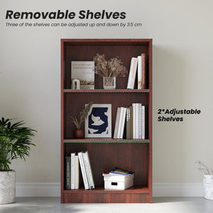 English Elm Bookcase Freestanding Wood 3 Shelf Adjustable Open Storage Unit for Home Office T3623P435550