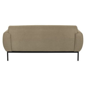 OSP Home Furnishings Delta Contemporary Commercial Grade Sofa with Sinuous Spring Support and Black Metal Legs DTL53-K063