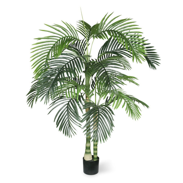 English Elm 6ft Golden Cane Faux Palm Tree Lifelike Tropical Foliage for Indoor Patio Decor W3912P387415