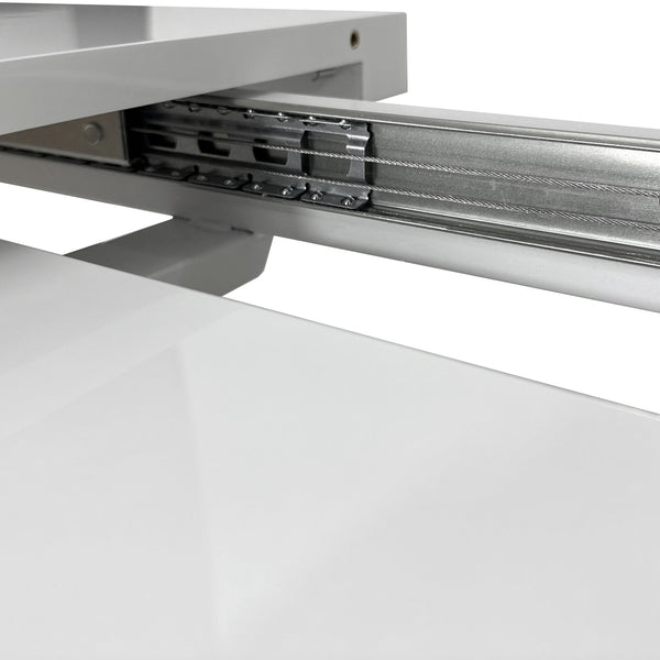 English Elm 5-Piece Modern Retractable Dining Set with Upholstered Chairs, Space-Saving Extendable Table for 4-6 Beige+White W757S00043