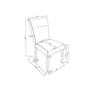 English Elm Black Faux Marble Dining Set with 4 Charcoal Padded Chairs, Solid Wood Frame, Sturdy Block Legs B201S00384