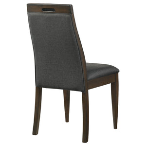 English Elm Paloma Grey/Dark Walnut Solid Back Side Chairs Set of 2 — Modern Padded Dining Seats, Sturdy Asian Hardwood B062P344882