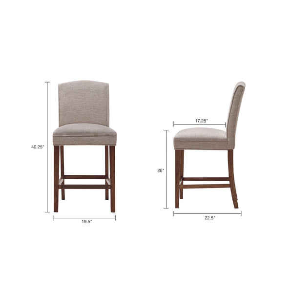 JLA Home Madison Park - Counter Camel Back Upholstered Counter Stool for Kitchens & Bars — Padded, Durable, Easy Assembly, Neutral Options FPF20-0552