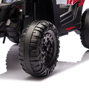 English Elm 12v Kids Electric Utv Ride on Toy with Parental Remote Swing Function and Shock Absorbers Black W1578P368160