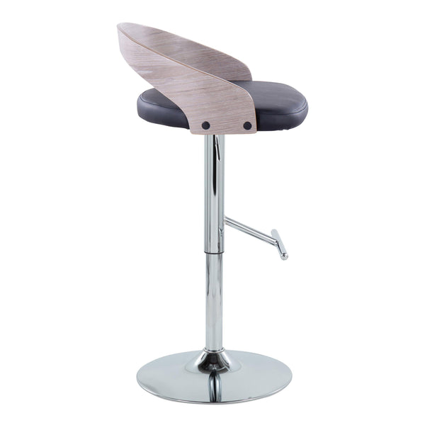 English Elm Grotto Adjustable Height Barstools Set Of 2 - Modern Swivel Design In Chrome & Faux Leather Comfort B202S00926