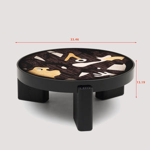 English Elm Fun Art Hand-painted Italian Minimalist Square Coffee Table for Contemporary Living Rooms T5686P508400
