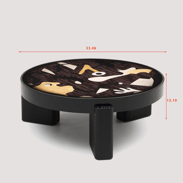 English Elm Fun Art Hand-painted Italian Minimalist Square Coffee Table for Contemporary Living Rooms T5686P508400
