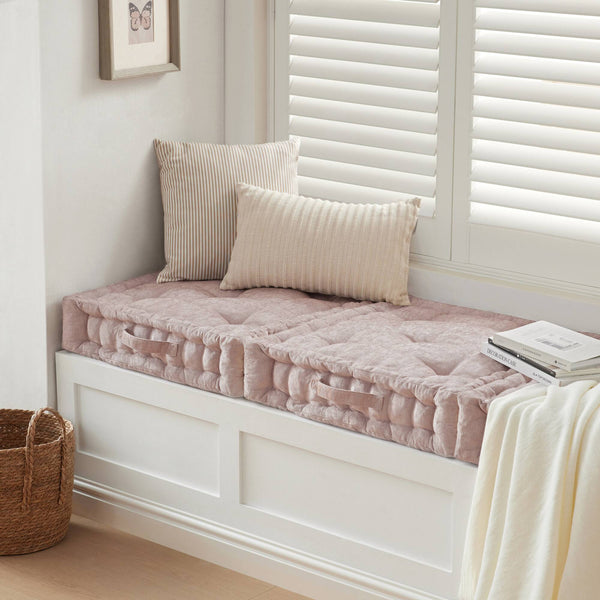 English Elm Poly Chenille Square Floor Pillow Cushion Plush 24x24 Inch Soft Polyester Seat Pad for Cozy Living Spaces Blush 3.22 L x 23.03 W x 12.8 H B035P280522