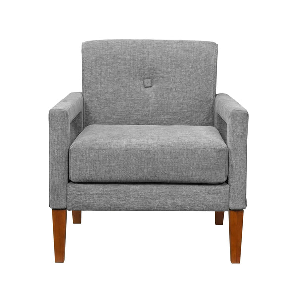 English Elm Modern Luxury Chenille Upholstery Wingback Accent Chair with Diamond Stitching, Gold Metal Legs and Reversible Cushion for Durable Comfort and Style Gray 31.5 L x 29.25 W x 17.5 H B011P308545