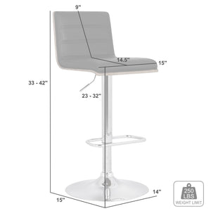 English Elm Aubrey Swivel Barstool Faux Leather Seat Walnut Accents Adjustable Chrome Pedestal B2736P464883