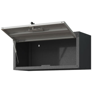 English Elm Heavy Duty Wall Mounted Steel Cabinet Locking Lift Door Garage Workshop Storage Black+ Gray T2398P236483