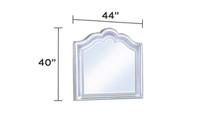 English Elm Mystic Queen 5Pc Bedroom Set With Upholstered Led Headboard & Crystal Accents For Glamorous Style B009S01659