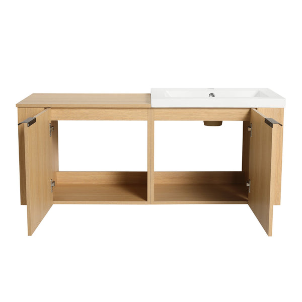 English Elm 48 Modern Bathroom Vanity Sink Combo with Soft-Close Doors, Engineered Wood, Spacious Storage, Easy Assembly Oak W1972S00013