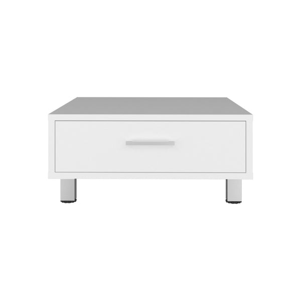English Elm Modern Square Coffee Table with Storage Drawer and Metal Legs for Studio Living B200P474565
