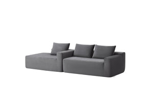 English Elm 105" Cloud Modular Sectional Corduroy Upholstered Deep Seat Sofa for Living Room W3975S00011