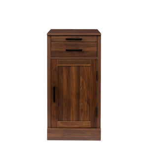 English Elm brown walnut modular wine bar cabinet with hutch – versatile buffet storage, drawer, shelf & display for dining room W331P213375