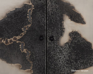 Sunpan Arlington Nightstand: Unique Patina Finish with Black Iron Frame, Handcrafted Artisan Design 28"W