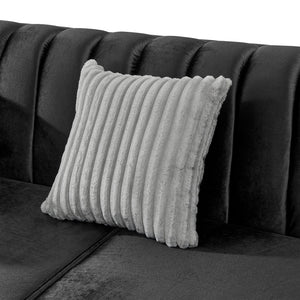 English Elm 89 Inch Italian Velvet Tufted Sofa Gold Steel Trim Victorian Glam Living Room Couch W1191S00051