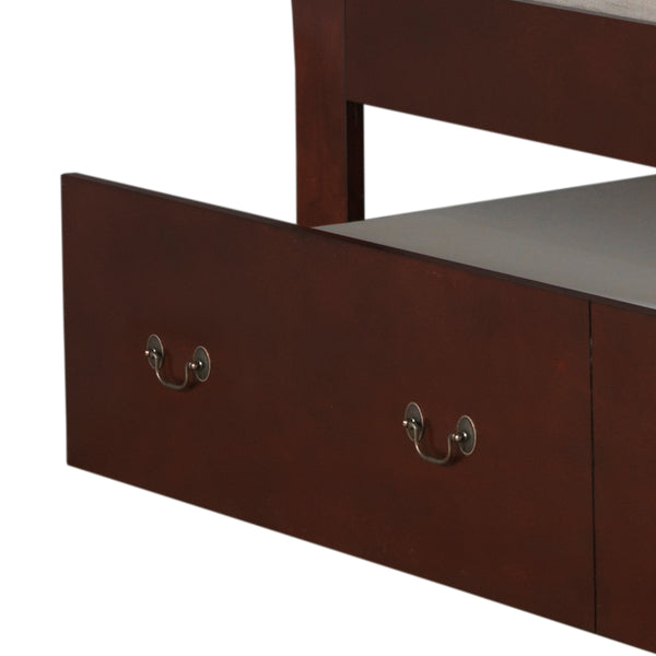 English Elm Classic Cherry Twin Bed With Storage, Timeless Cherry Finish, Durable Particle Board, Space-Saving Design B078S00290