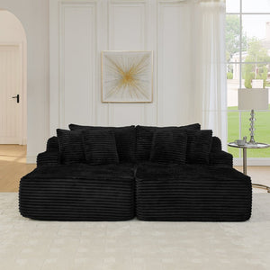 English Elm Two-Seater Lazy Lounge Chair – Plush Velvet Sofa For Cozy Living Rooms & Bedrooms, No Assembly Required W487S00347-GIGA