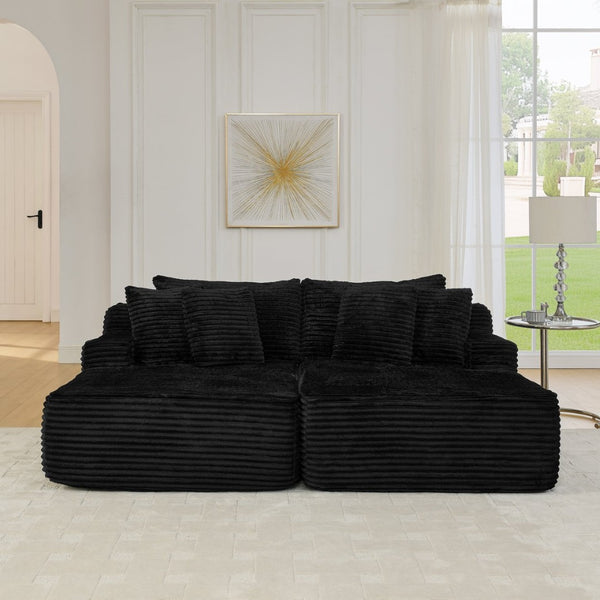 English Elm Two-Seater Lazy Lounge Chair – Plush Velvet Sofa For Cozy Living Rooms & Bedrooms, No Assembly Required W487S00347-GIGA