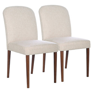 English Elm Ashcroft Furniture - Capri Beige Linen Dining Chairs Set of 2 — Padded Upholstered Seats, Solid Kiln-Dried Wood Frame, Stylish Comfort B183P255323