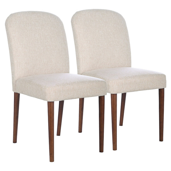English Elm Ashcroft Furniture - Capri Beige Linen Dining Chairs Set of 2 — Padded Upholstered Seats, Solid Kiln-Dried Wood Frame, Stylish Comfort B183P255323