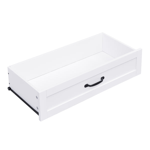 English Elm ON-TREND Elegant Wide Hall Tree with Lift-Top Storage Bench, 5 Hooks, 2 Drawers, Retro Handles, 59" W White N721P234409K