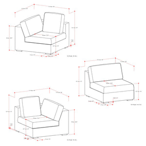 English Elm Jasmine 3-Seater Modular Sofa - Oversized Comfort In Cloud Grey Fabric, Family-Friendly & Durable B136P199243