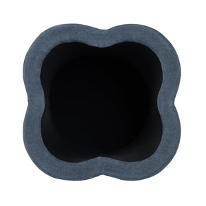 Crestview Collection Modern Seafoam Chenille Ottoman With Hidden Storage And Floral Design For Stylish Living Spaces Navy Solid Wood Evfzr4341nvy