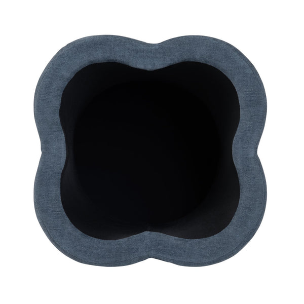 Crestview Collection Modern Seafoam Chenille Ottoman With Hidden Storage And Floral Design For Stylish Living Spaces Navy Solid Wood Evfzr4341nvy