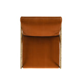 English Elm Aerin 24.5" Hammered Brass Upholstered Accent Arm Chair, Burnt Orange Performance Velvet