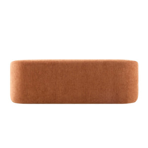 English Elm [new]86" Chenille Cloud Sofa Curved Legless 3-seater with Pocket Springs for Living Room Orange N723P404465G