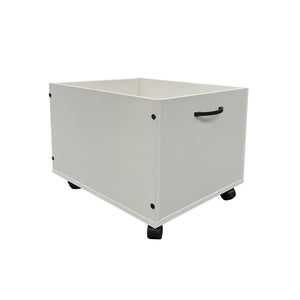 English Elm White Sleek Toy Box Set of 2 with Wheels and Drawer Pulls — Modern Mobile Pine Storage for Kids Rooms B062P209326