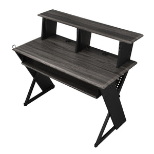 English Elm Black Music Desk With Ergonomic Keyboard Tray – Stylish Workspace For Musicians And Composers B062P215485