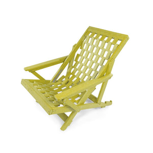 English Elm Pinecrest Outdoor Folding Lounge Chair Recycled Hdpe Reclining Patio Seat with Cushion Yellow B2745P409697