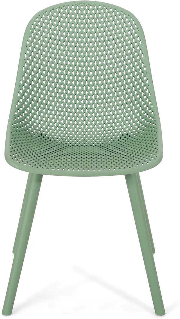 English Elm Christopher Knight Home® - POSEY Weather-Resistant Outdoor Dining Chairs Set of 4 with Perforated Diamond Mesh for Durability Green 28 L x 26 W x 18.75 H N776P243037G