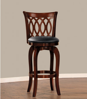 English Elm Comfortable Swivel Pub Height Chair - Stylish Dark Cherry Faux Leather, Solid Wood, 360° Rotating Design B011P238917