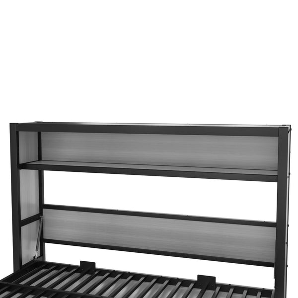 English Elm Twin Size Murphy Bed With Built-In Shelf – Space-Saving Metal Wall Bed For Efficient Living Areas W1580S00150-GIGA