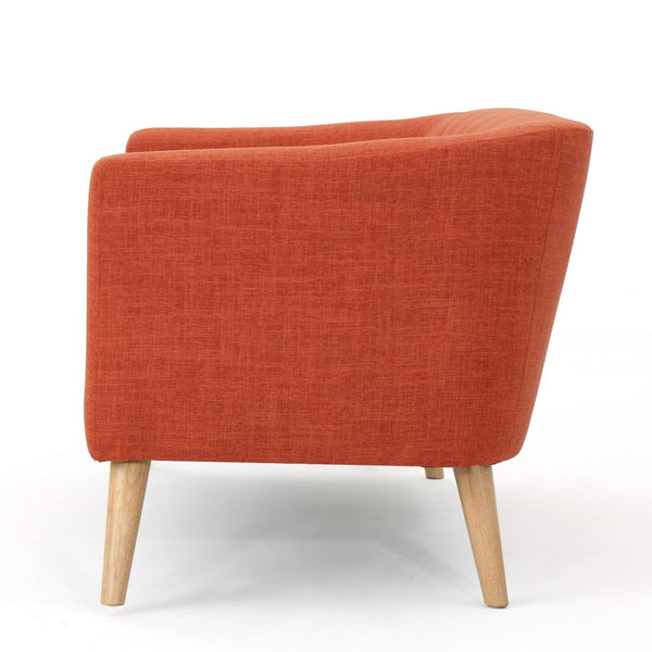 English Elm Mid-century Modern Loveseat Button-tufted Linen Fabric Sofa for Compact Living Spaces N771P407433C