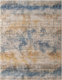 Unique Loom Deepa Whane Machine Made Abstract Rug Blue Ivory, Yellow/Gray 9' 0" x 11' 8"