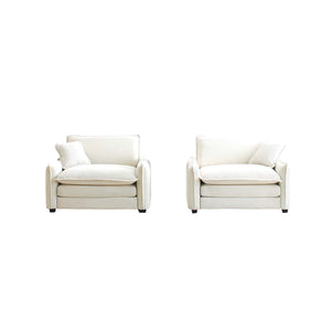 English Elm Beige Corduroy Deep-Seated Sofa Set – Luxurious Comfort & Stylish Versatility For Living Spaces W714S00677