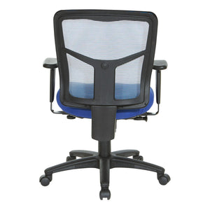OSP Home Furnishings Blue Air Mist Ergonomic Mesh Office Chair with Lumbar Support and Synchro Tilt Control 92555-9278