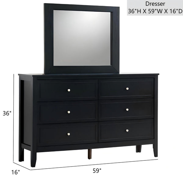 English Elm Daniel Assembled 5-Drawer Chest with English Dovetail Drawers, Metal Hardware & Solid Wood Frame Black 62 L x 40 W x 19 H B078P400751