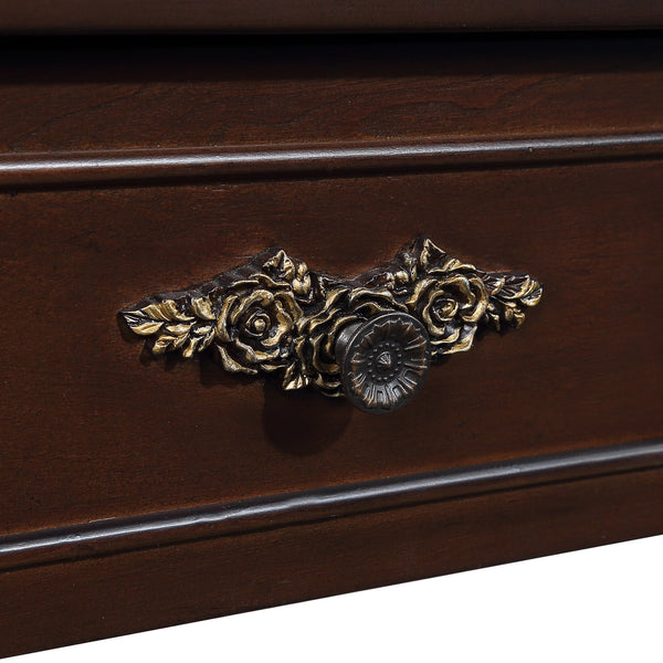 English Elm Retro Curved Wood Console Table 52" Half Moon Entry Table with Solid Pine Frame, 2 Drawers & Shelf, Distressed Finish, Easy Assembly Espresso W1202P178622